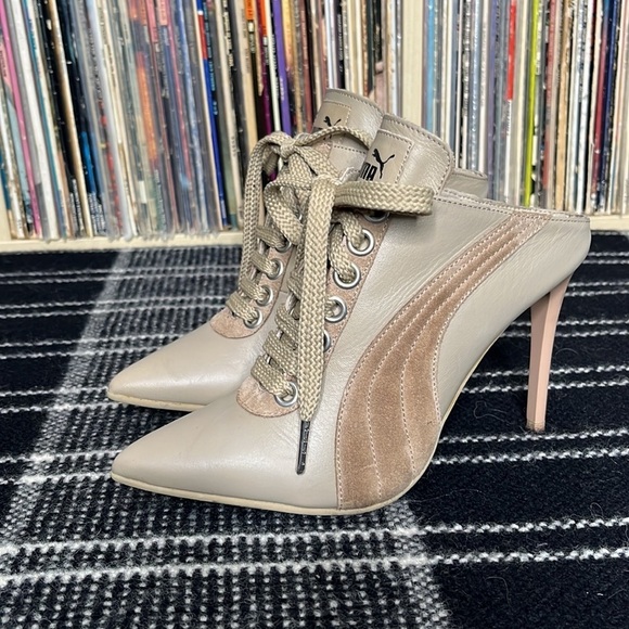 Fenty x Puma by Rihanna Leather Mules in Nude & Neutral Combination Size US 6 - Picture 5 of 15